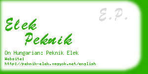 elek peknik business card